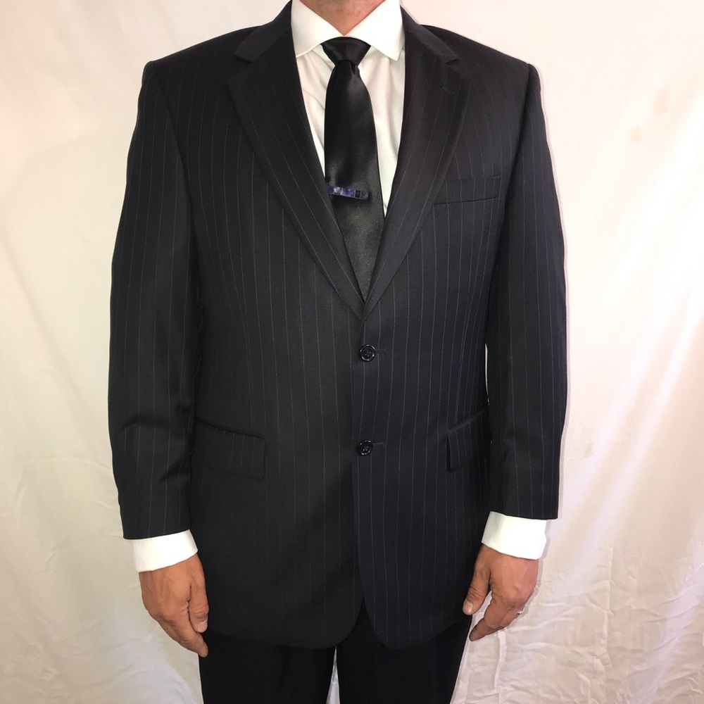 Jos A Bank Navy Stripe Suit Jacket